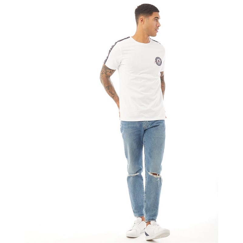 Closure London Mens Stella Taped T-Shirt White