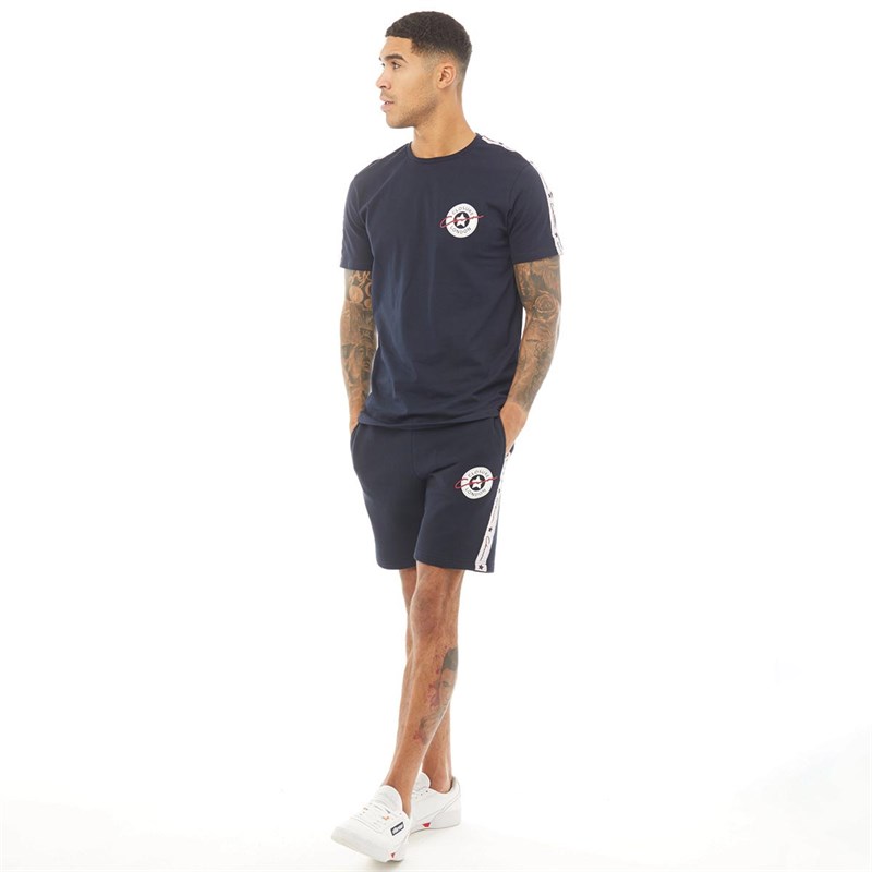 Closure London Mens Stella Taped Shorts Navy