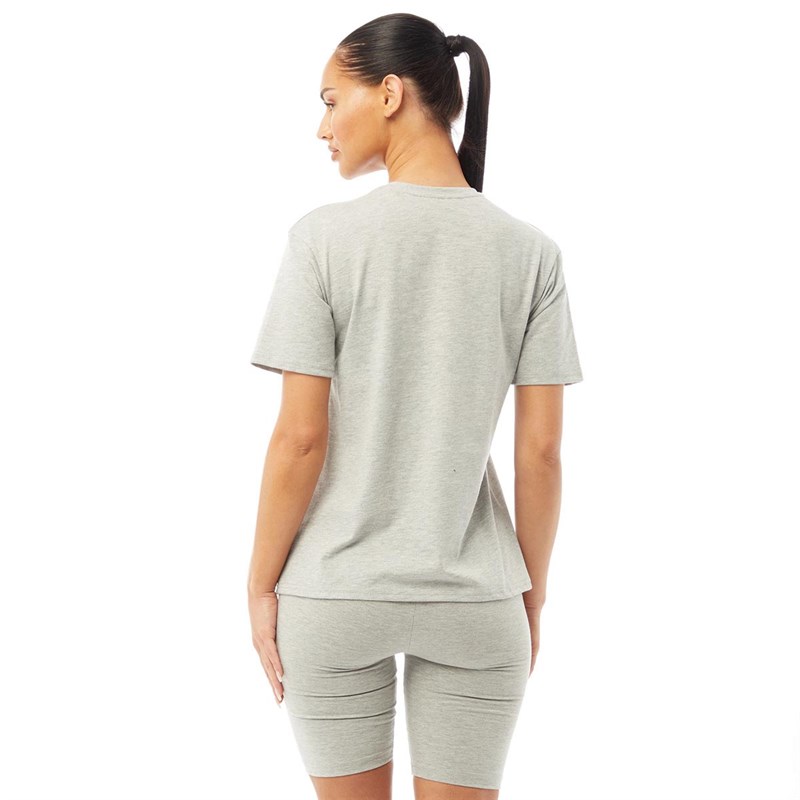 Closure London Womens Regular T-Shirt And Cycling Shorts Set Grey Marl