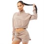 Closure London Womens 1/4 Zip Sweatshirt And Shorts Set Brown