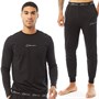 Closure London Mens Signature Band Long Sleeve Lounge T-Shirt And Joggers Set Black