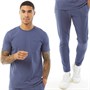 Closure London Mens Tonal Embroidery Smart T-Shirt And Joggers Set Blue
