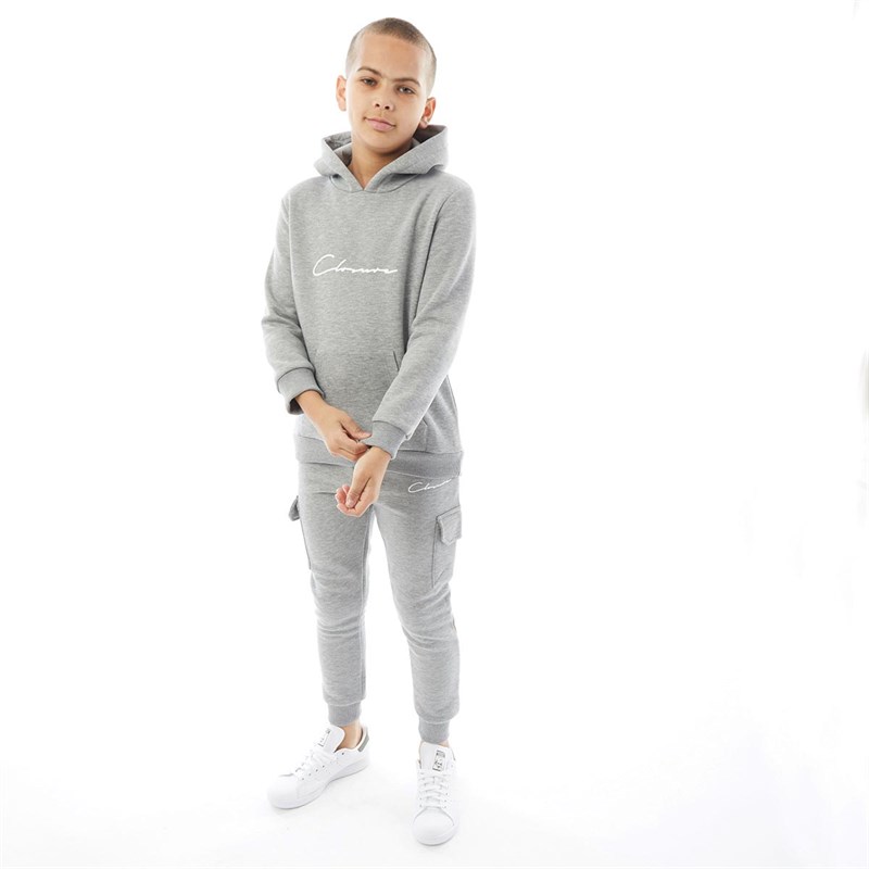 Closure London Boys Utility Tracksuit Grey Marl