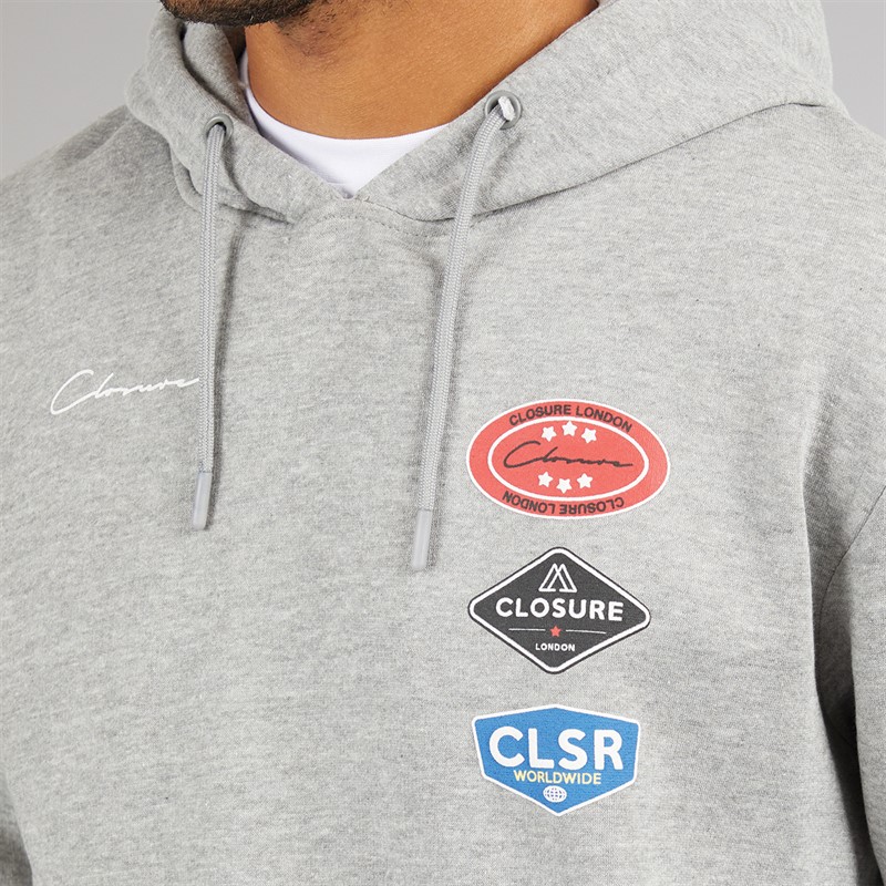 Closure London Herre Vintage Badge Tracksuit Grå Melange