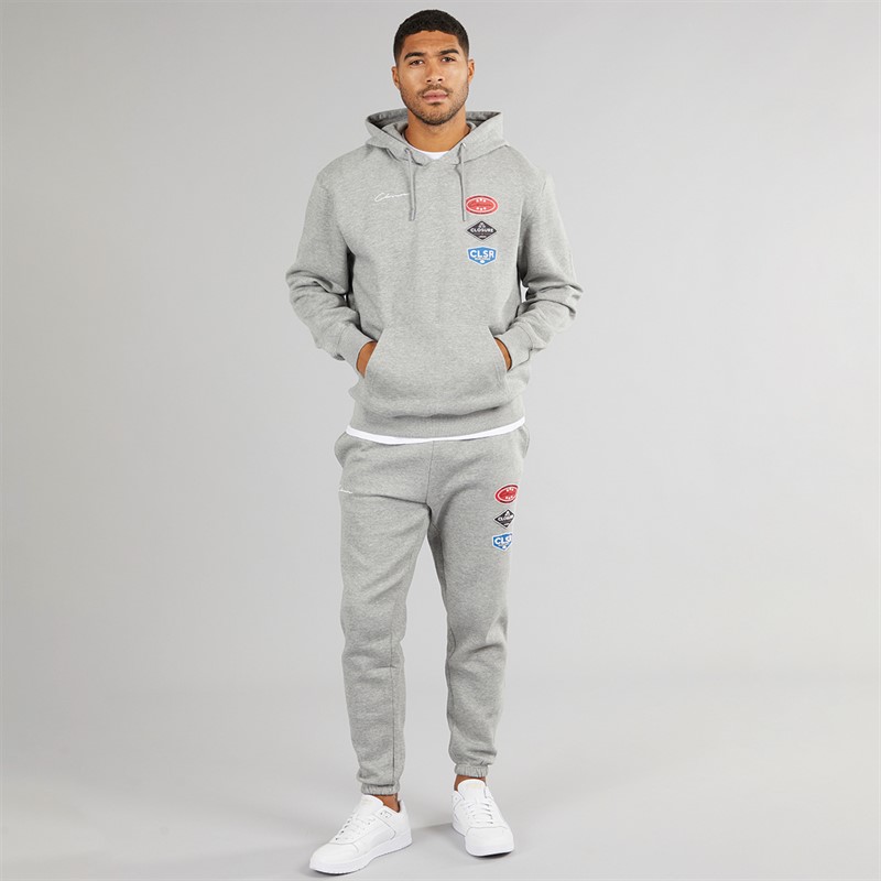 Closure London Herre Vintage Badge Tracksuit Grå Melange