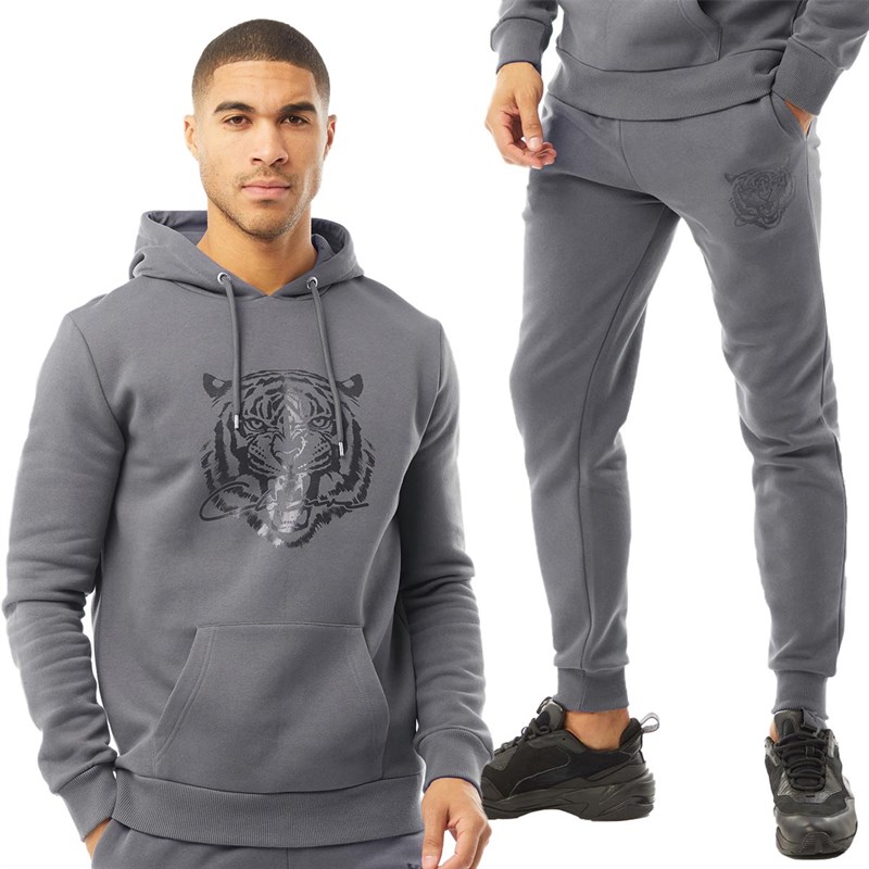 Closure London Mens Patent Fury Tracksuit Charcoal