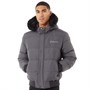 Closure London Mens Shorts Puffer Fur Parka Jacket Charcoal