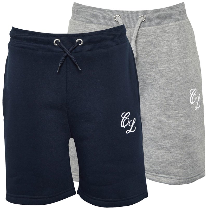 Closure London Boys Two Pack Script Shorts Navy