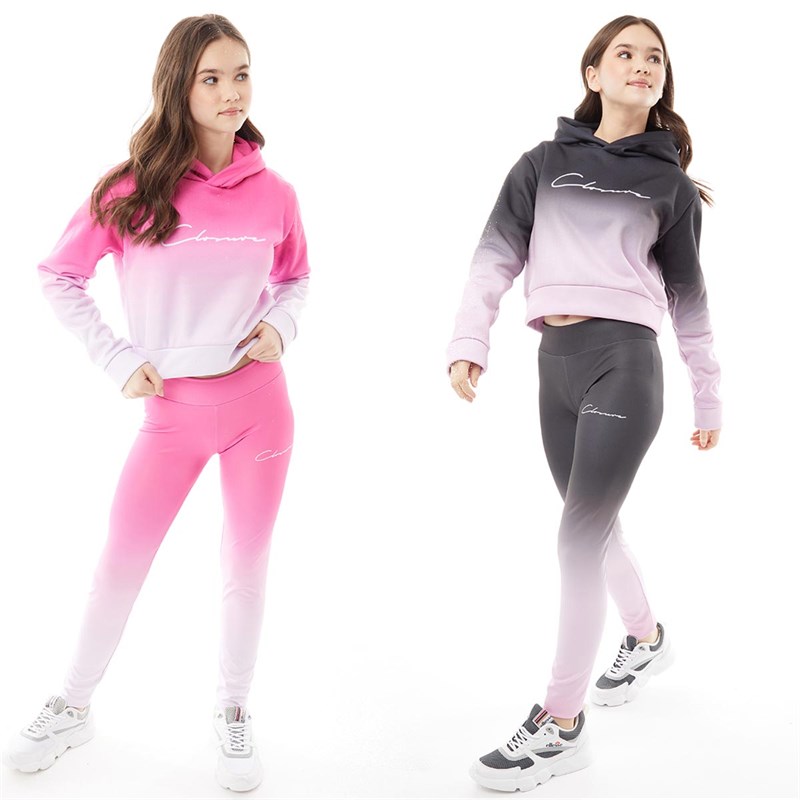 Closure London Girls Fade Sig Two Pack Hoodie Pink/Hot Pink