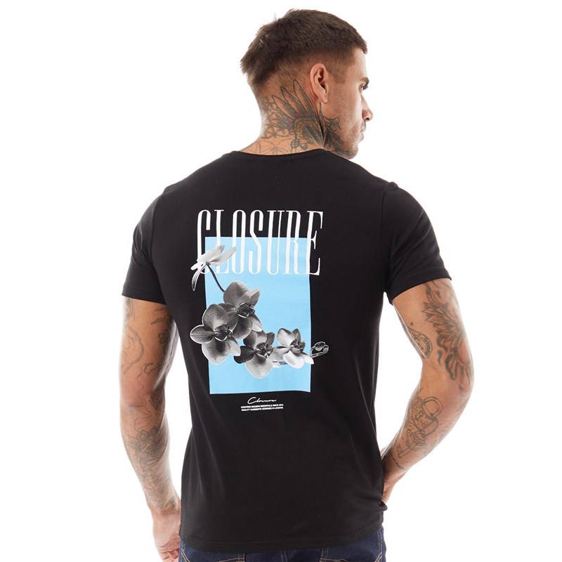 Closure London Mens Orchid T-Shirt Black