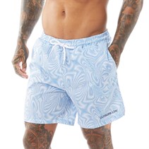 Closure London Mens Wave Swim Shorts Blue
