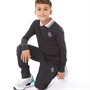Closure London Boys Contrast Collar Long Sleeve Polo And Pants Set Charcoal