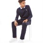 Closure London Boys Contrast Collar Long Sleeve Polo And Pants Tracksuit Set Navy