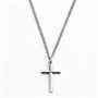 Closure London Mens Raised Cross Pendant Necklace Silver