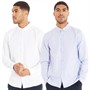 Closure London Mens Two Pack Long Sleeve Oxford Shirts Light Blue/White