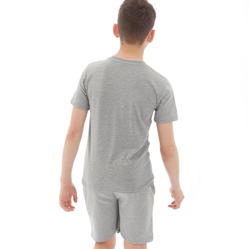 Closure London Boys Varsity T-Shirt And Shorts Co-Ord Set Grey Marl