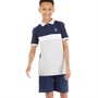 Closure London Boys Stripe Polo And Shorts Co-Ord Set Grey/Navy