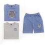 Closure London Boys Fury Bamboo T-Shirt And Shorts Three Pack Set Dusty Blue/Grey Marl