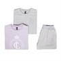 Closure London Girls Athletics Crest Two Pack T-Shirt And Shorts Set Light Grey Marl/Lilac