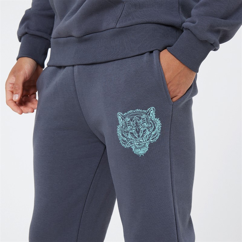 Closure London Mens Fury Badge Tracksuit Charcoal/Aqua