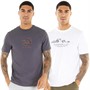 Closure London Mens Mountain Exploration Two Pack T-Shirts Charcoal/White