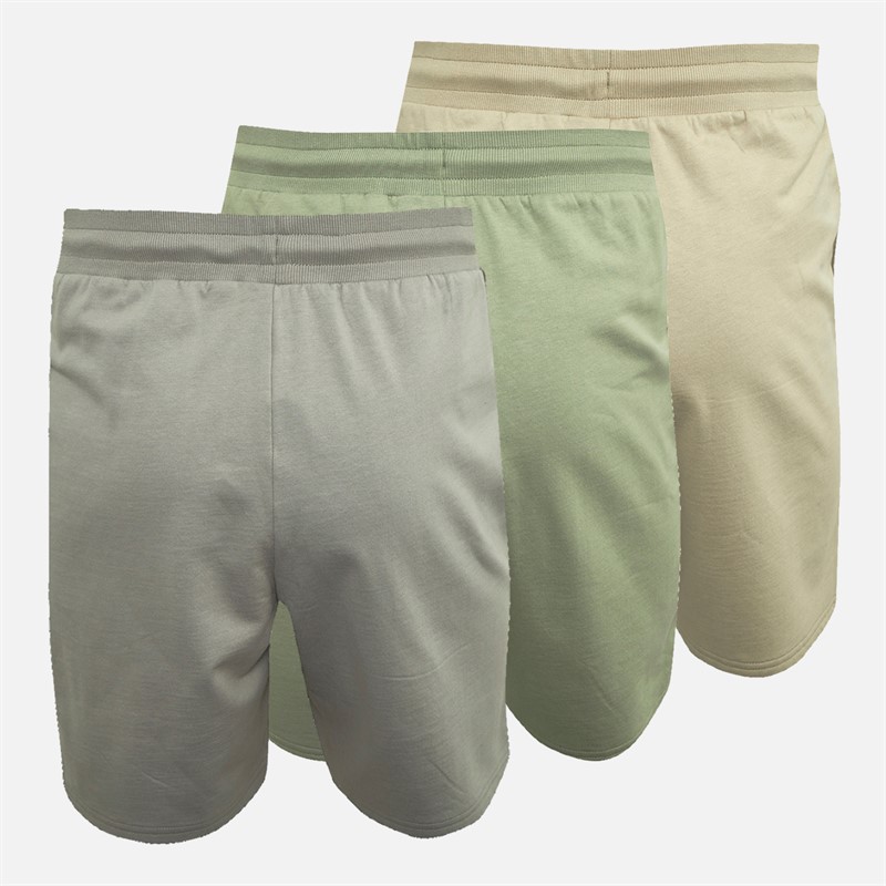 Closure London Mens Initial Three Pack Shorts Sea Moss/Grey Blue/Stone