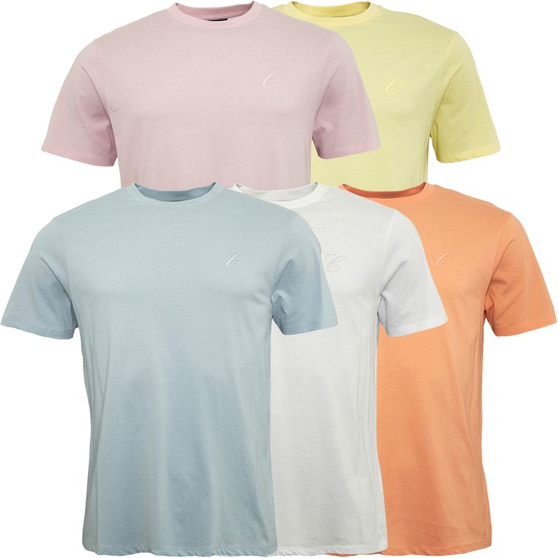 Closure London Mens Initial Five Pack T-Shirts Multi