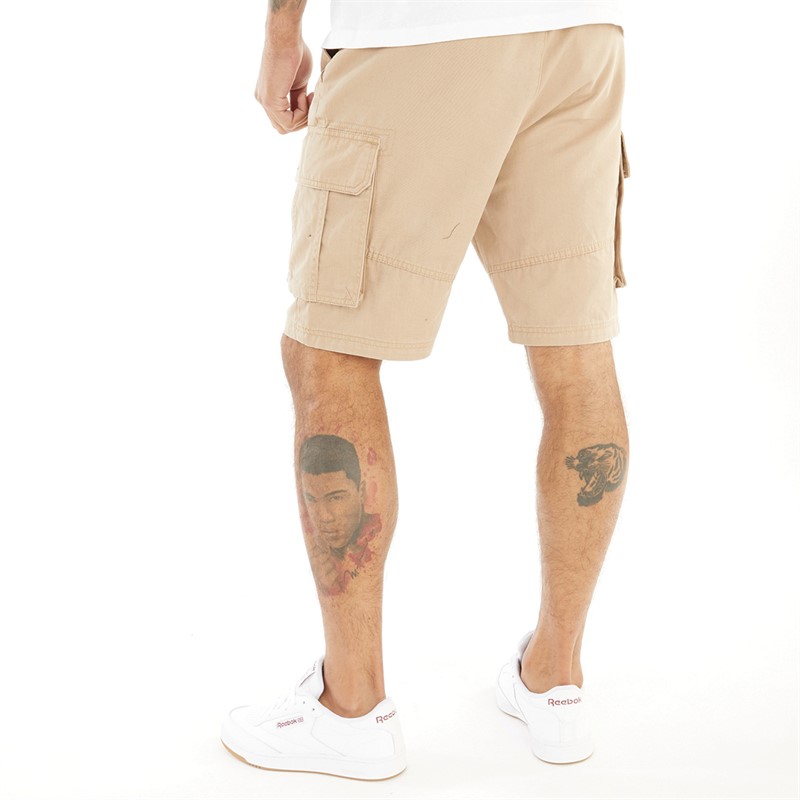 Closure London Mens Utility Cargo Shorts Stone