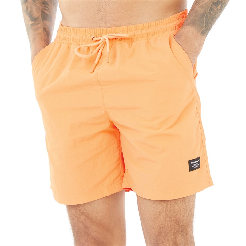 Closure London Mens Bright Swim Shorts Orange