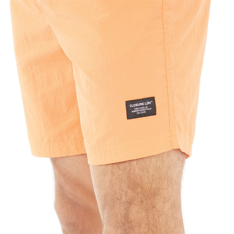 Closure London Mens Bright Swim Shorts Orange