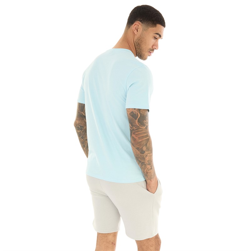 Closure London Mens Fury T-Shirt And Shorts Co-Ord Pastel Blue/Light Grey