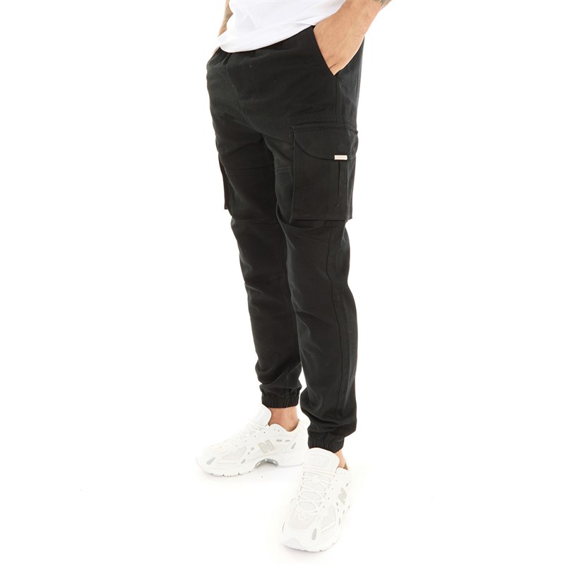 Closure London Pantalon cargo utilitaire délavé Homme Noir