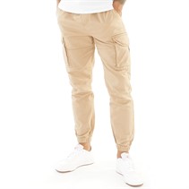 Closure London Mens Washed Utility Cargo Pants Stone