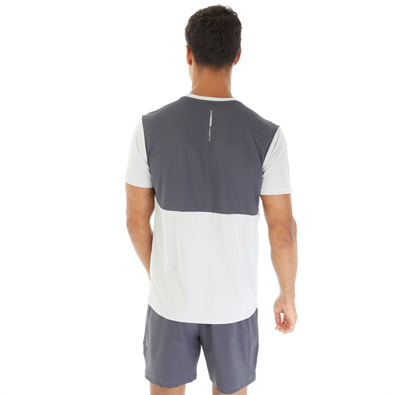 Closure London Mens Colour Block T-Shirt And Shorts Co-Ord Ice Grey/Charcoal