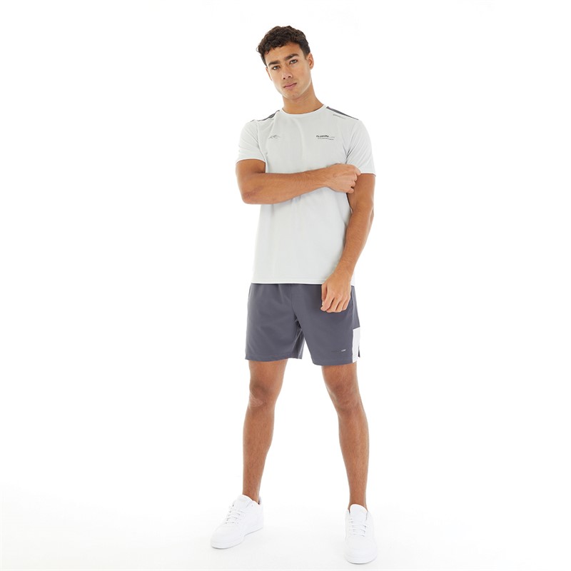 Closure London Mens Colour Block T-Shirt And Shorts Co-Ord Ice Grey/Charcoal