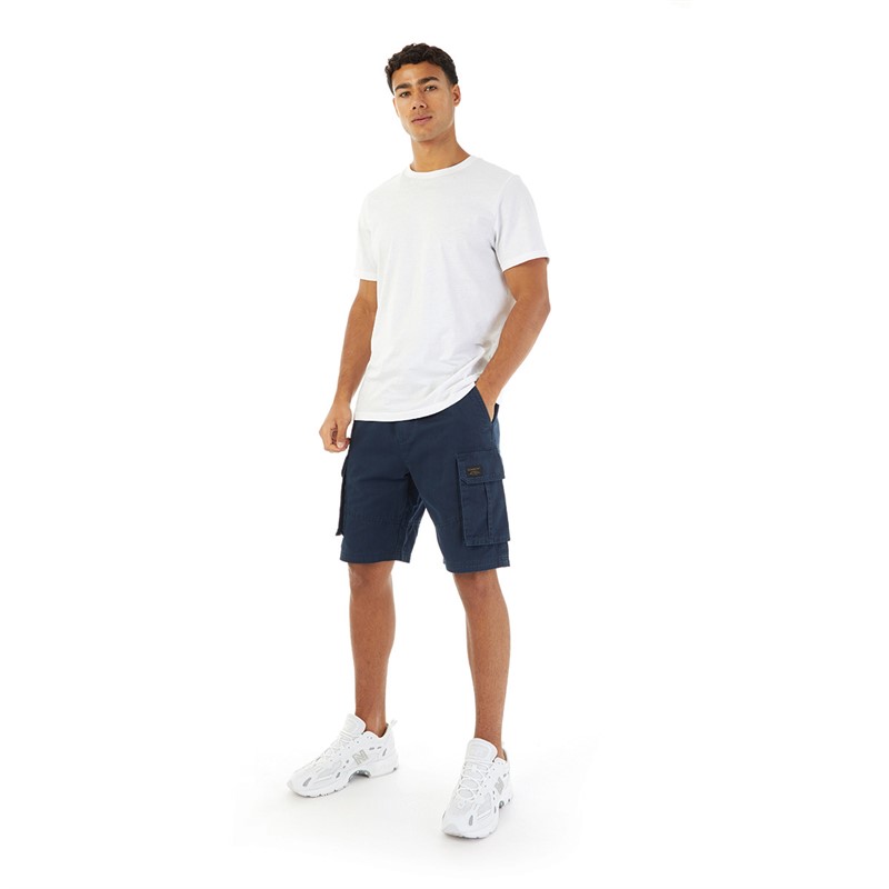 Closure London Mens Utility Cargo Shorts Navy