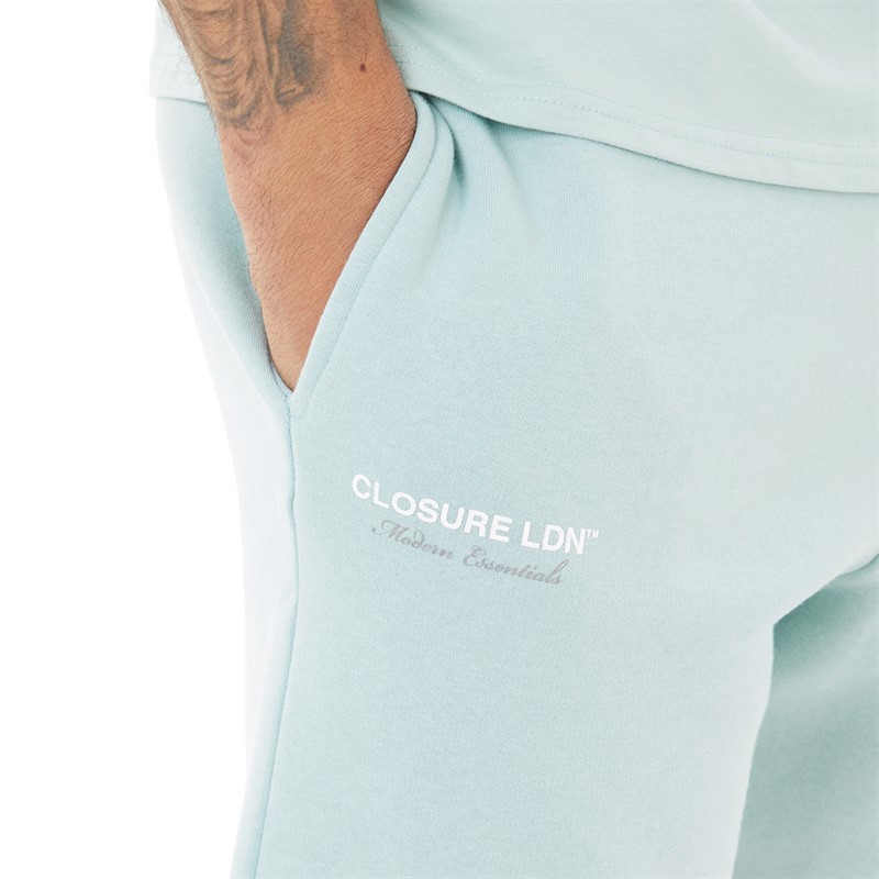 Closure London Mens Tonal Initial T-Shirt And Shorts Co-Ord Sea Moss