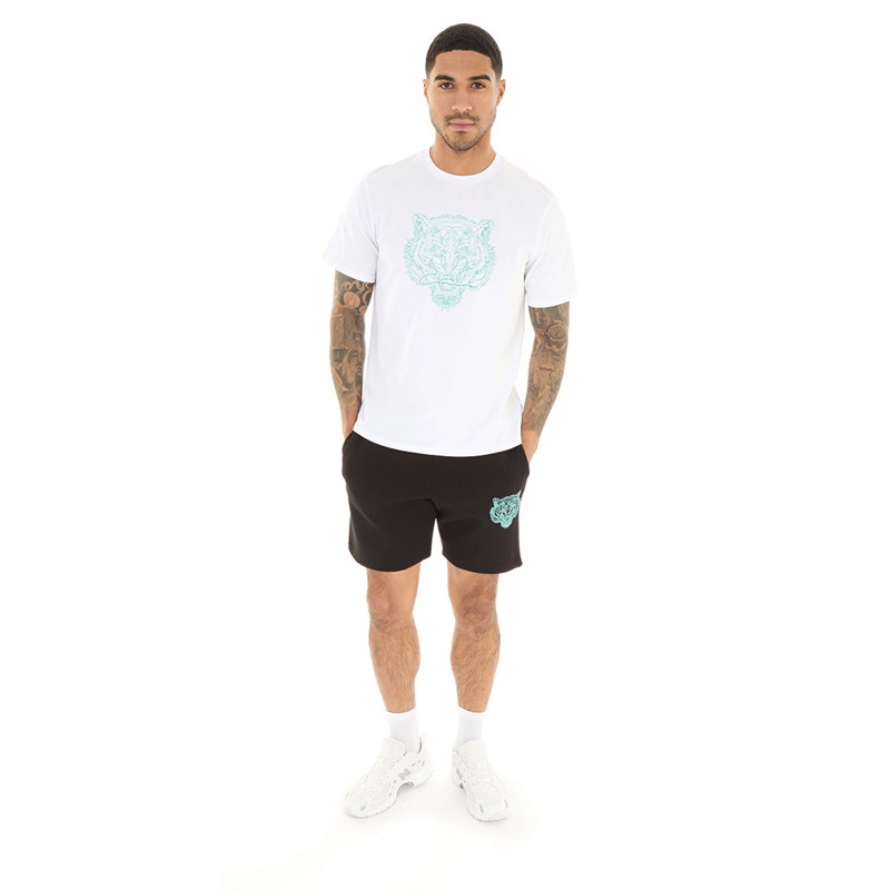 Closure London Mens Fury T-Shirt And Shorts Co-Ord White/Black