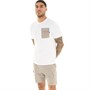 Closure London T-Shirt und Shorts Herren mit Kontrast-Tasche Weiß/Sand