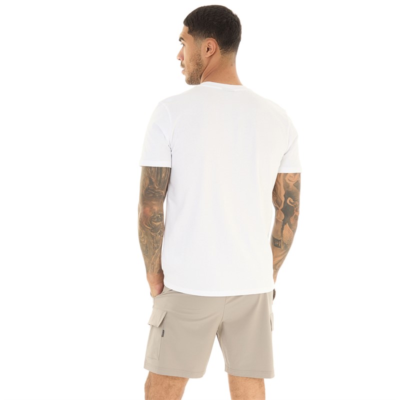 Closure London Mens Contrast Pocket T-Shirt And Shorts Co-ord White/Sand