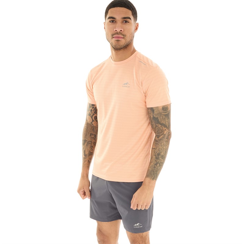 Closure London Mens Training T-Shirt And Shorts Co-Ord Peach