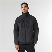 Closure London Mens Borg And Ripstop Panel Jacket Charcoal