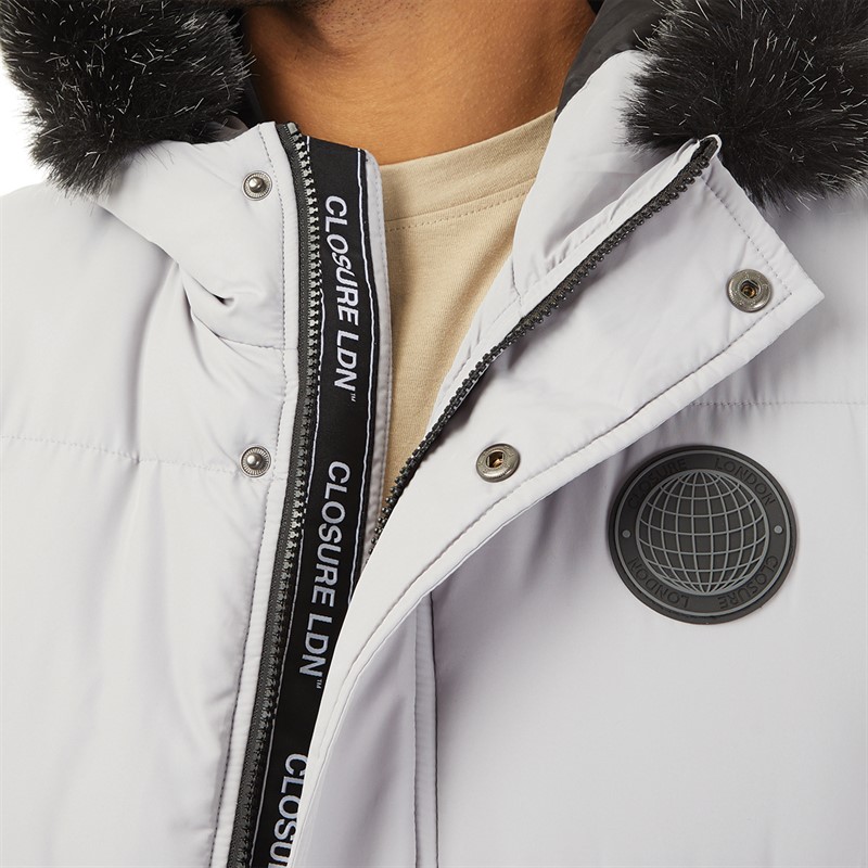 Mens white puffer jacket with fur hood best sale