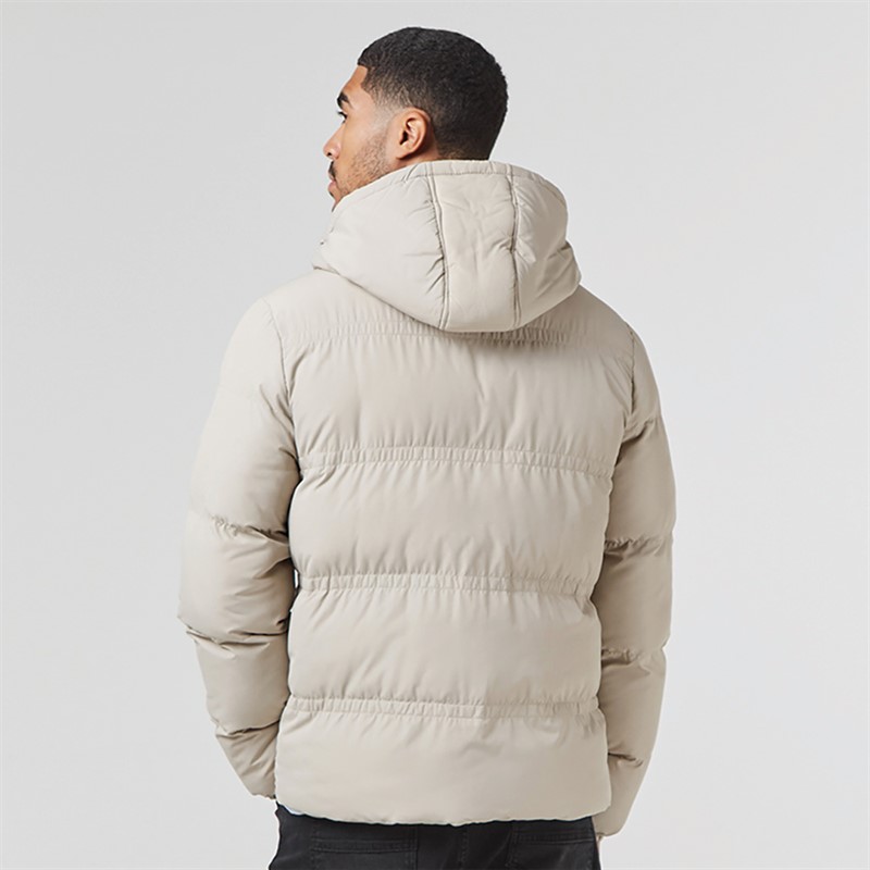 Closure London Mens Logo Racer Puffer Jacket Stone