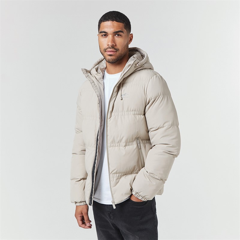 Closure London Mens Logo Racer Puffer Jacket Stone