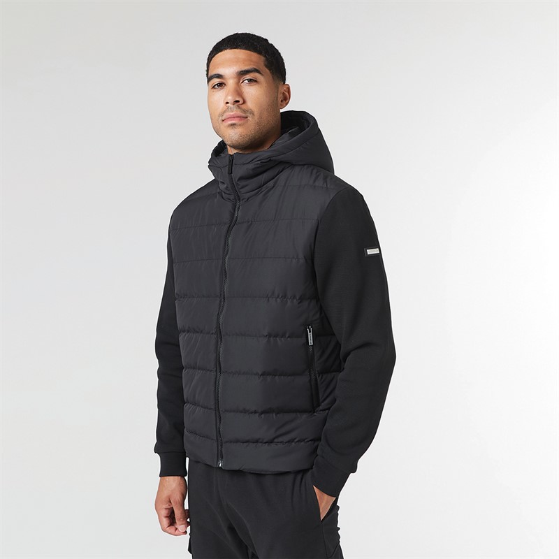 Closure London Mens Hooded Hybrid Jacket Black