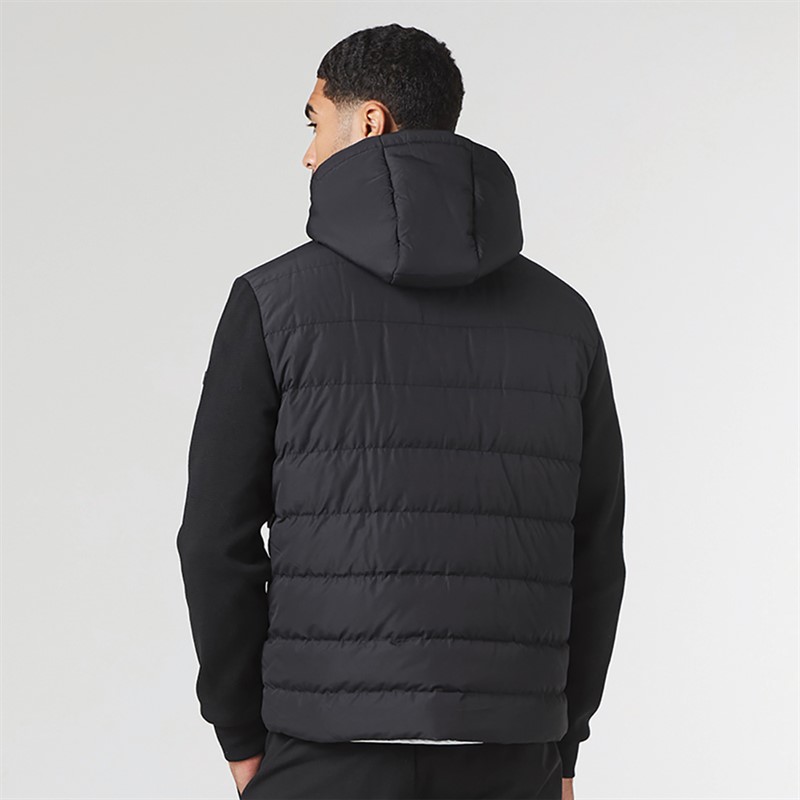 Closure London Mens Hooded Hybrid Jacket Black