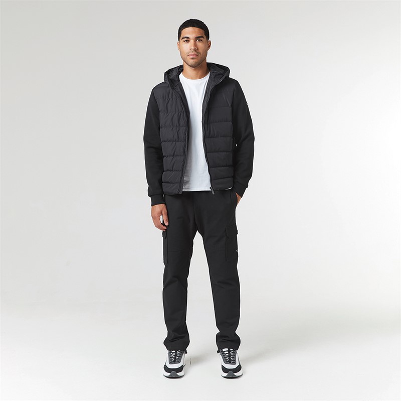 Closure London Mens Hooded Hybrid Jacket Black