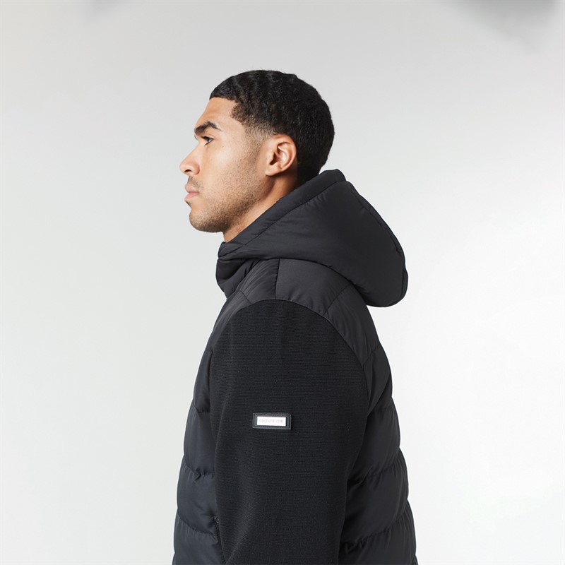 Closure London Mens Hooded Hybrid Jacket Black