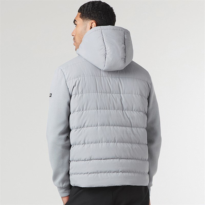 Closure London Mens Hooded Hybrid Jacket Ice Grey